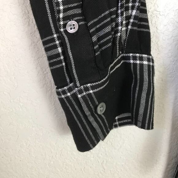 UNTUCKit for Her Tessa Plaid Wrap Tie Front Button Up Shirt Dress Black White 2 - Picture 7 of 13